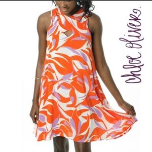 Chloe Oliver Print Tropicana Silk Dress